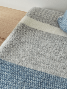 Blue Grey Wool Throw