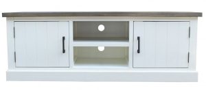 White Grey Country TV Unit