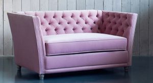 Pink Chesterfield Loveseat